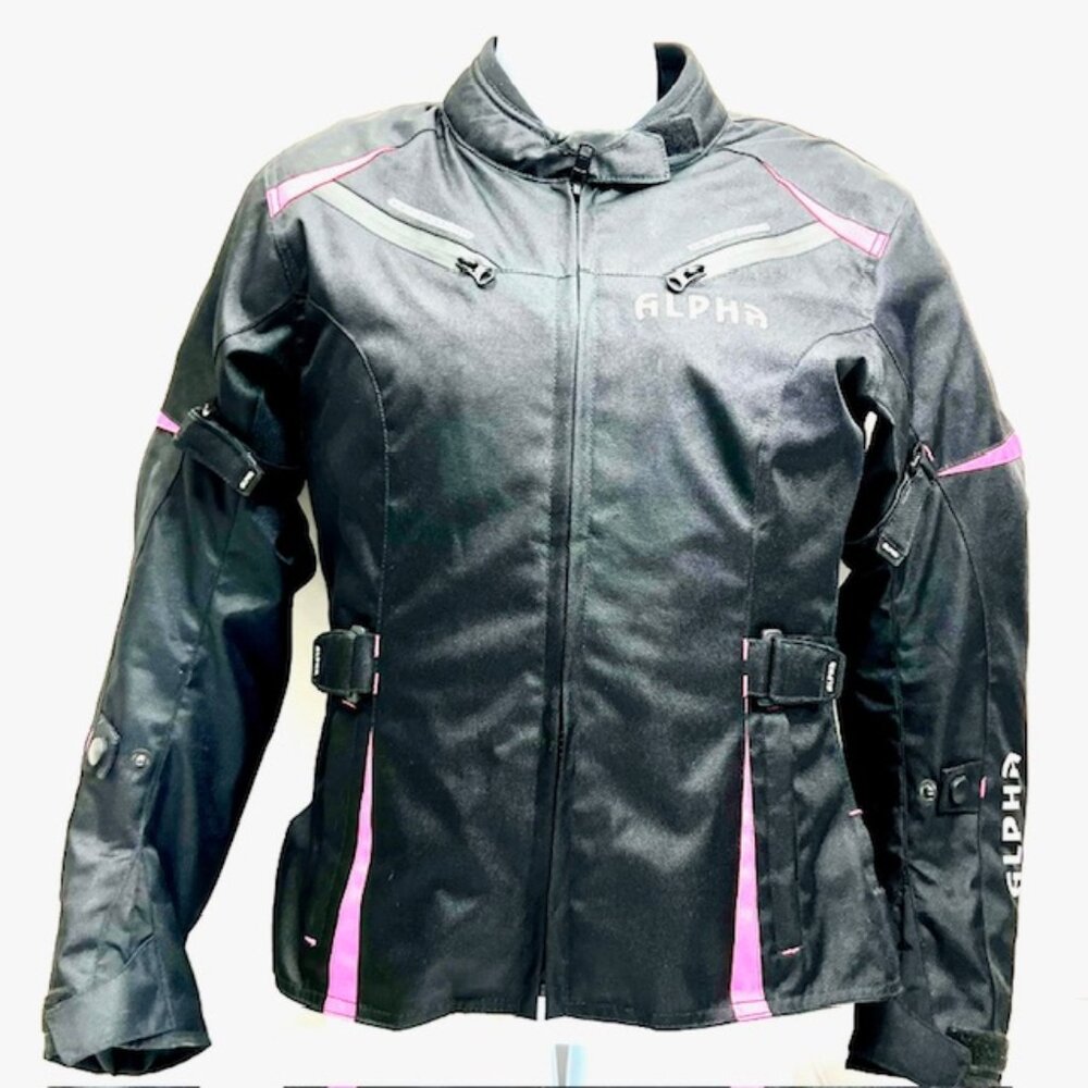 ALPHA CYCLE GEAR  WOMEN MOTORCYCLE JACKET Small RIDING ARMOR LINNING REMOVABLE